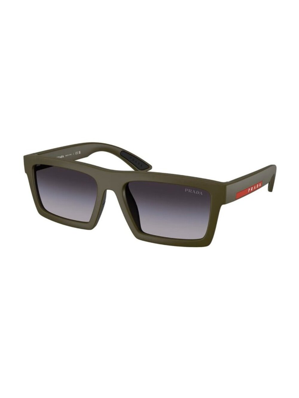 PRADA LINEA ROSSA PS A07S 15X09U 55 Matte Green Grey Men's 55 mm Sunglasses